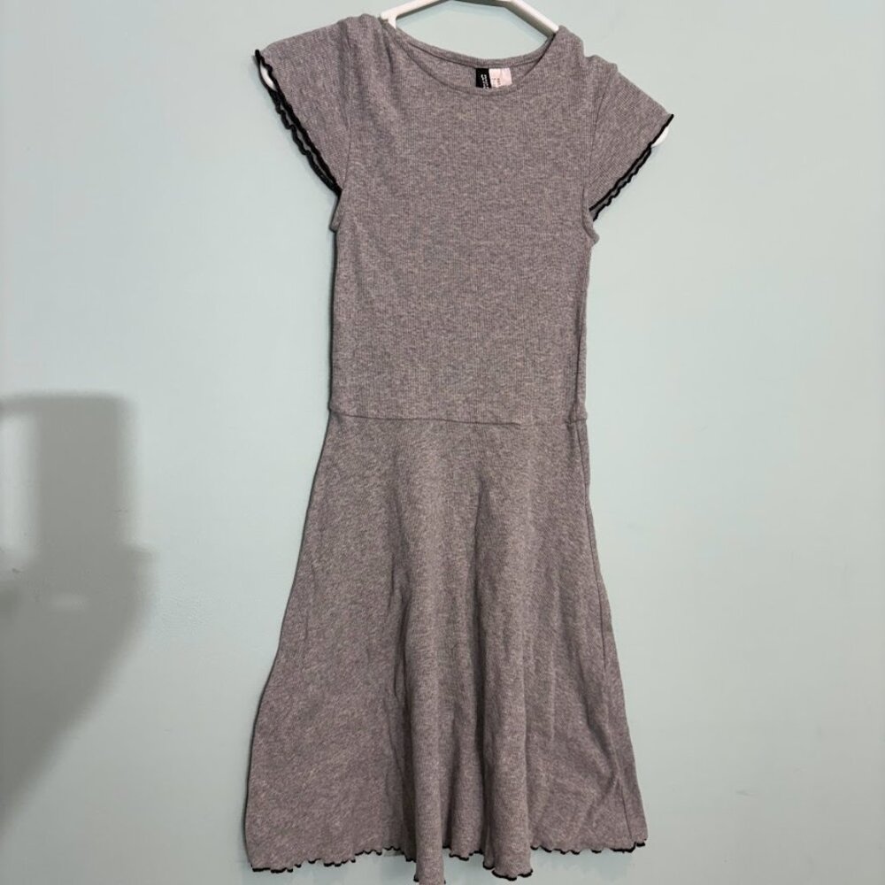 Grey Ribbed Knit Dress XS grunge y2k gray Divided from H&M